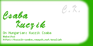 csaba kuczik business card